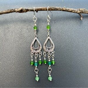 Tear Drop Chandelier Beaded Earrings
